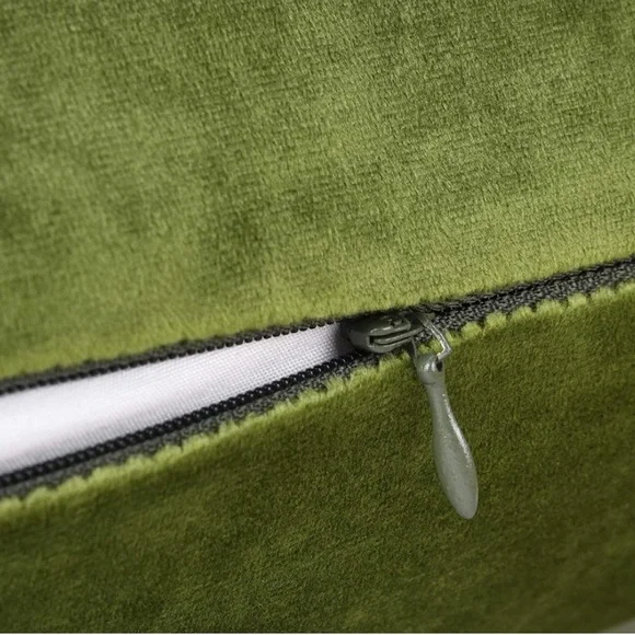 Luxury HomeChic Olive Green Soft Luxe Velvet Throw Pillow Covers